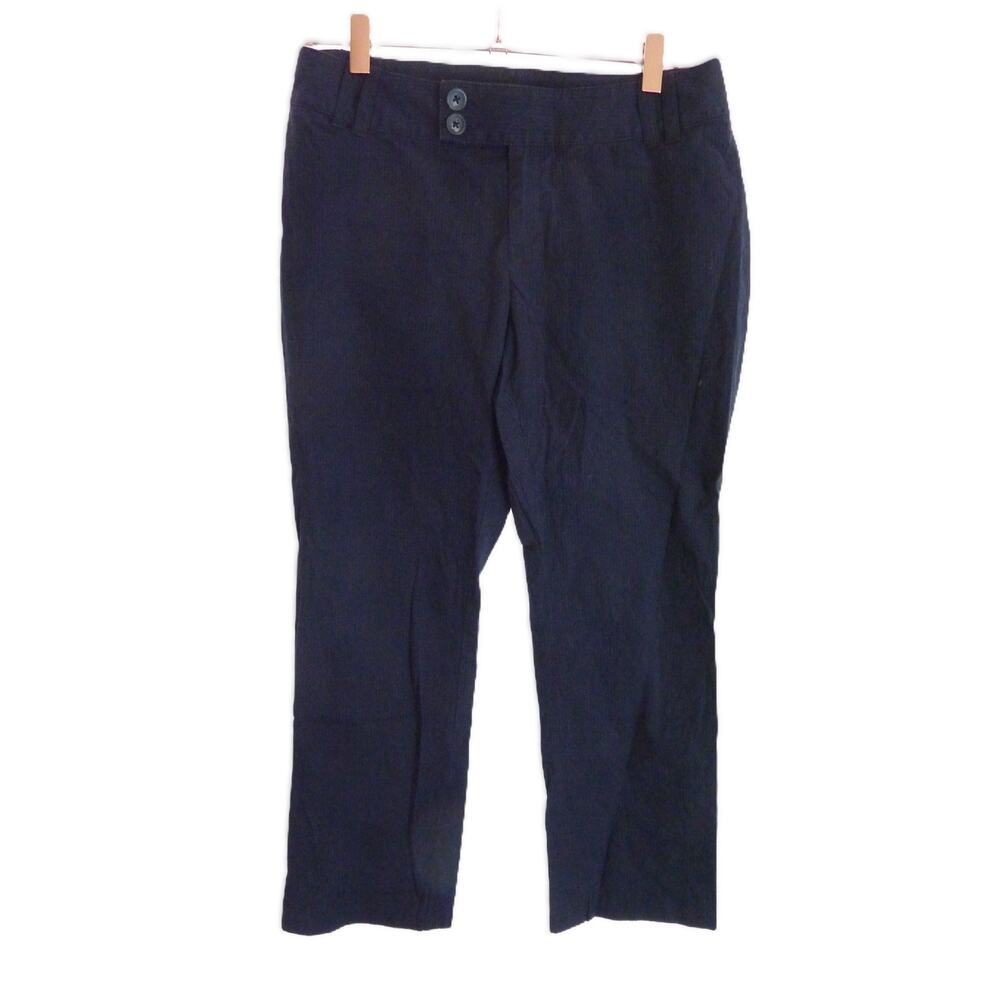 Banana Republic Contoured Fit Navy Blue Pin Stripe Size 4P Pants